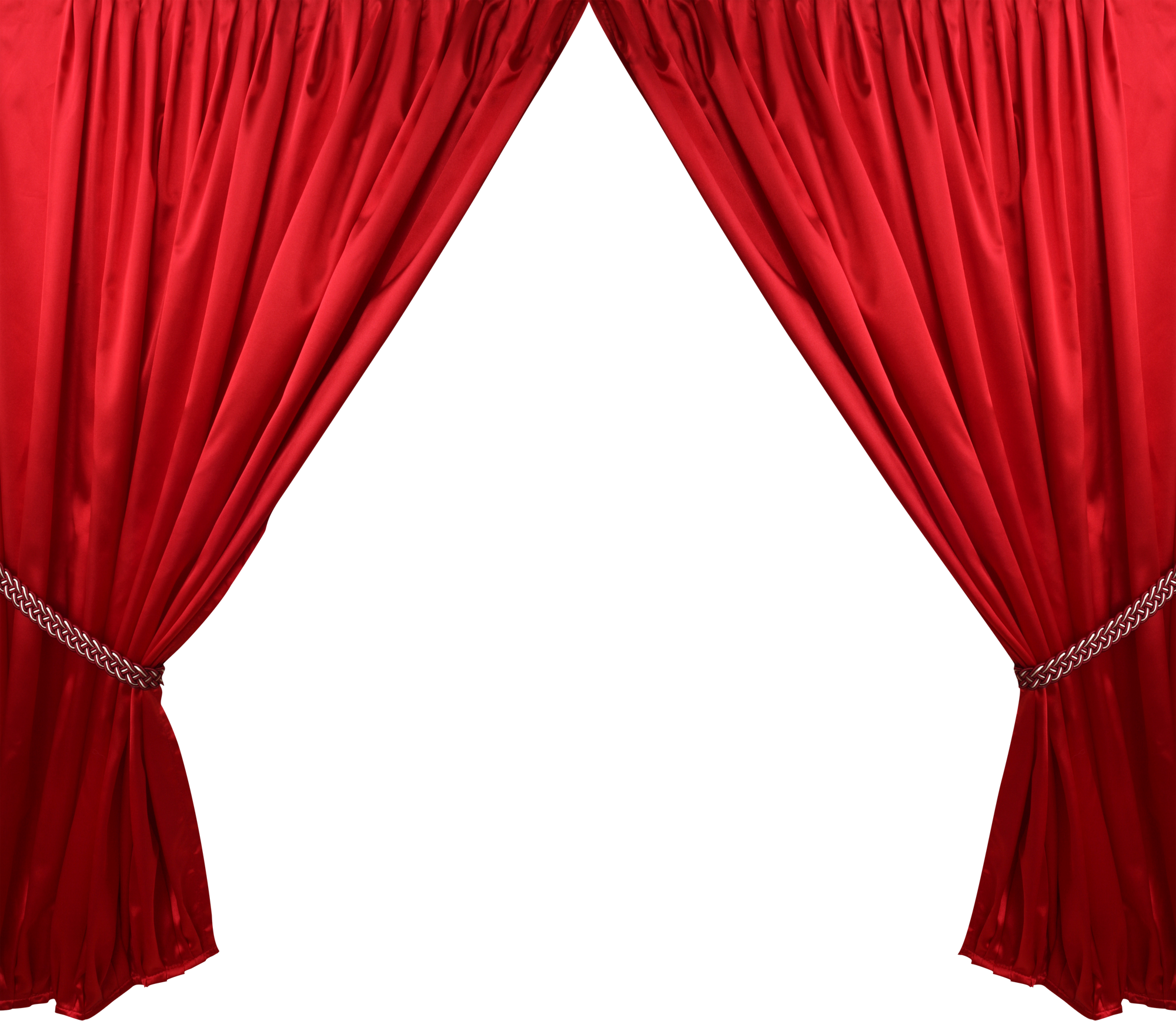 Red theater curtain on Png transparent background